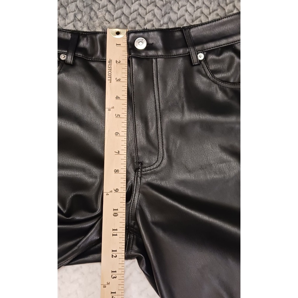 Zara Pants Womens Black Faux Leather Straight Leg EUR‎ 34 US 2 MEX 24 - Picture 12 of 14